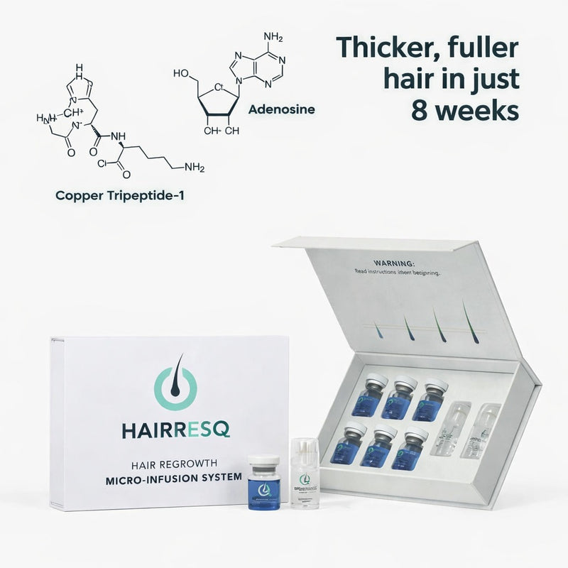Hair ResQ™ Clinical Regrowth Protocol 2.0 Adenosine + GHK-Cu Targeted Micro-Infusion Delivery Women